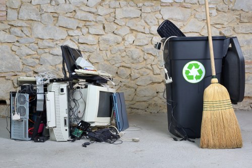 Sorting area showing separation of recyclables at a local transfer station